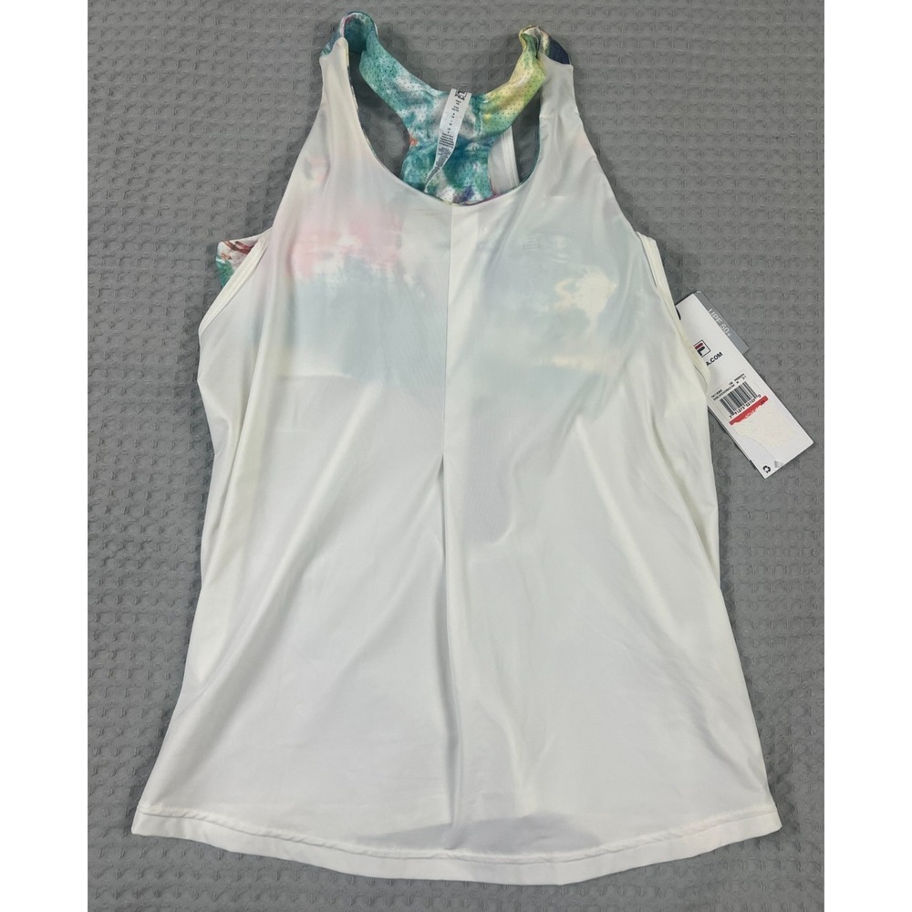 Womens XS FILF Tank Top MulticolorSports Bra Double Layer Racerback NWT‎